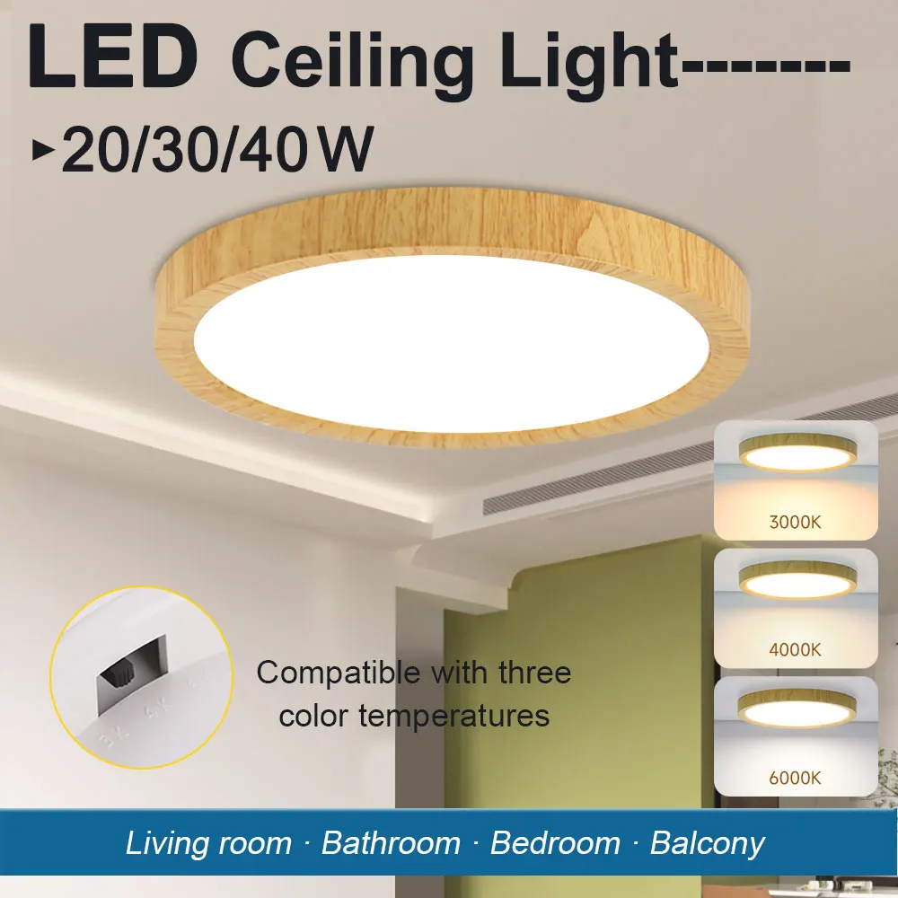 220V Ceiling Lamp Led Panel 23/30/40cm Kitchen Lamp Led Indoor Lighting for Bedroom Home Decor 3 Colors Change Ceiling Light