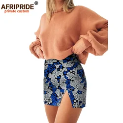 2026 Summer Women Mini Skirts African Ankara Print Skirt Plus Size High Waist Wax Batik Pure Cotton Short Skirt Casual A2027001