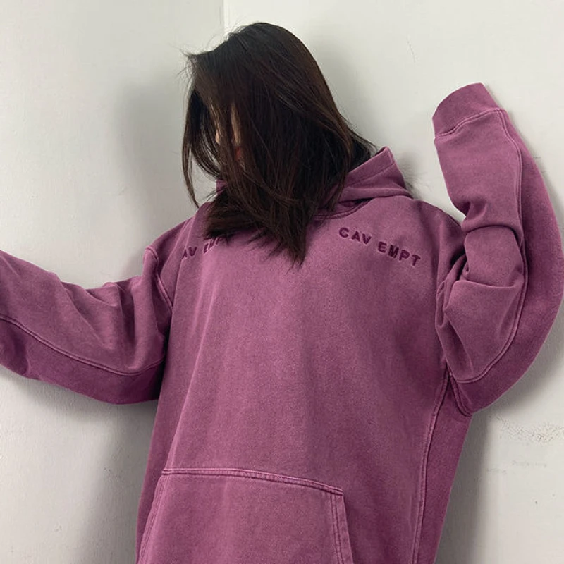 Tops Hoodies Female Clothes Hooded Sweatshirts for Women Graphic Plain Purple Y2k Style Emo Long Sleeve Trend Aesthetic Casual E