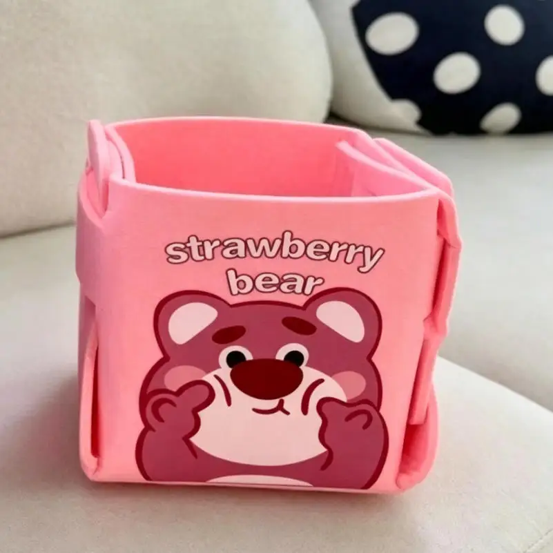 Value Pack 1pc Disney Cartoon Lotso Bear Themed Foldable Desktop Stationery Organizer, Cosmetic Storage Box, Perfect As a Gift view 2