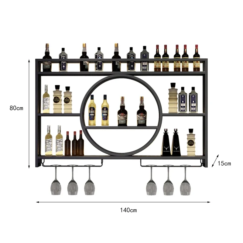 Luxe Wijnkast Aan De Muur Gemonteerde Vitrinekast Voor Woonkamer Goud Wijnfles Rack Opslag Estante De Vino Bar Meubels