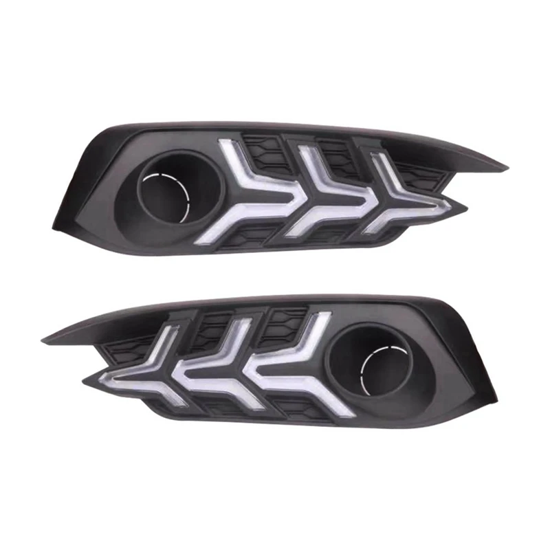 

LED Daytime Running Light For Honda Civic 2016-2018, 3 Color DRL Driving Fog Lamp Amber Turn Signal Light Assembly