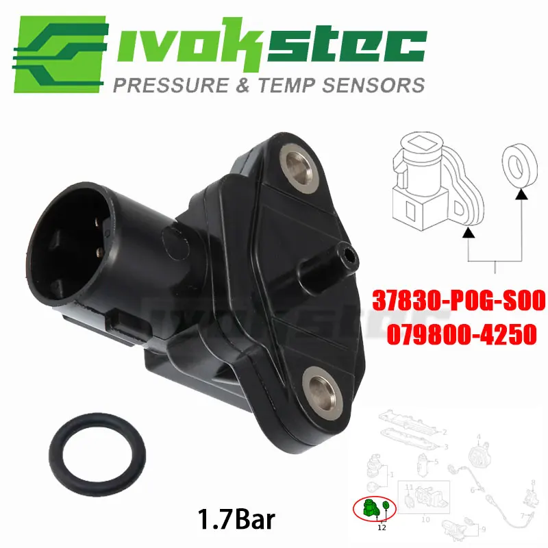 

1.7 Bar 079800-4250 Air Intake Systems Pressure Sensor MAP Sensor for Honda Civic Accord ODYSSEY CR-V 37830P05A01 37830-P0G-S00