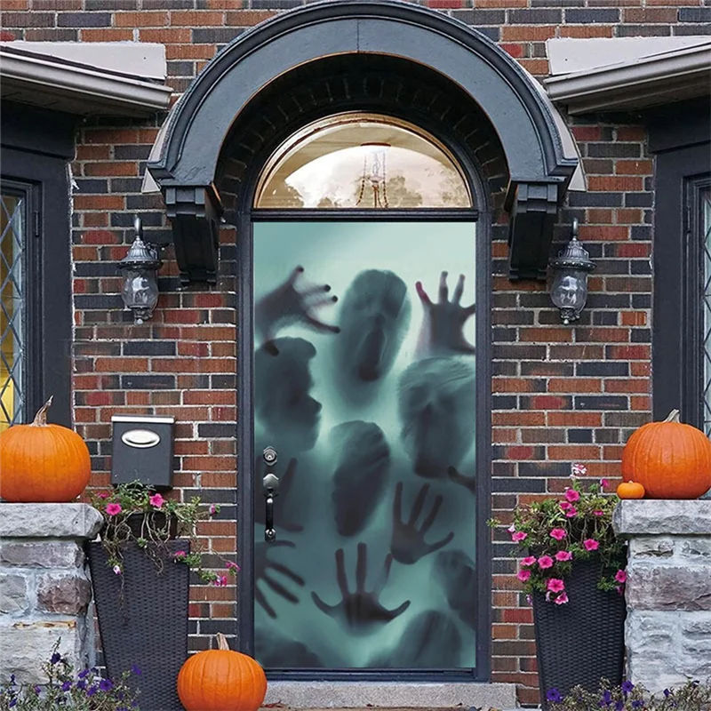 2pcshalloween statische Aufkleber entfernbare blutige Handabdruck Ghost Horror Fenster Aufkleber Halloween Dekoration für zu Hause