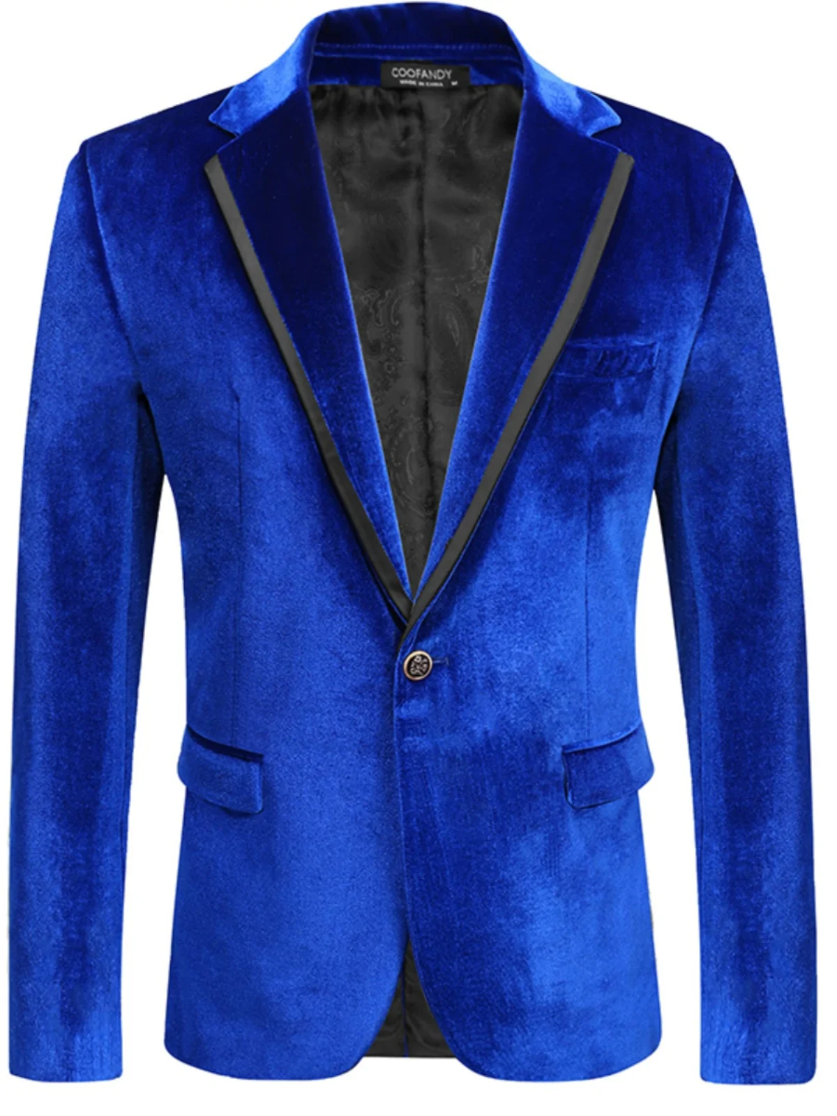 

Autumn Winter Men's Casual Slim Fit Velvet Suit Jaet Trendy Youth Formal Thin Men's Outerwear Button Decorated Busin Casual