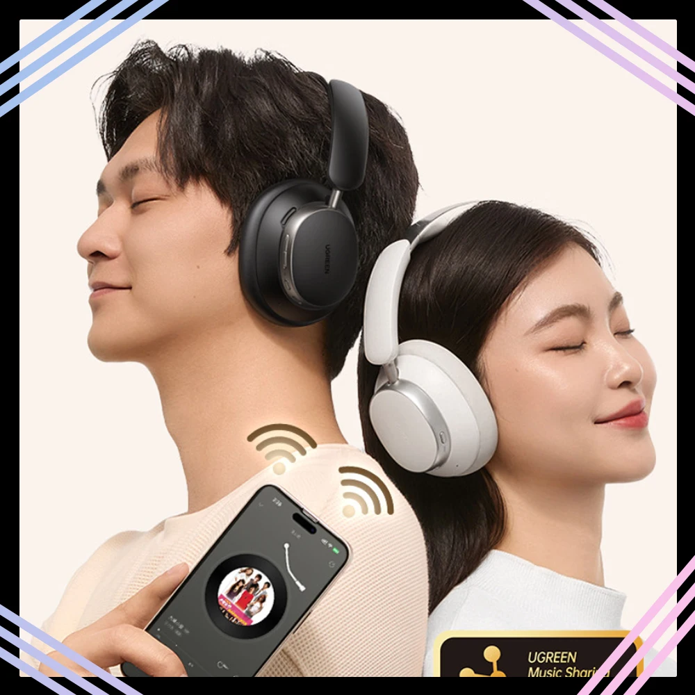 

UGREEN MAX6 48 дБ ANC Беспроводные наушники-вкладыши Bluetooth-наушники с активным шумоподавлением Hi-Res LDAC 120 часов воспроизведения