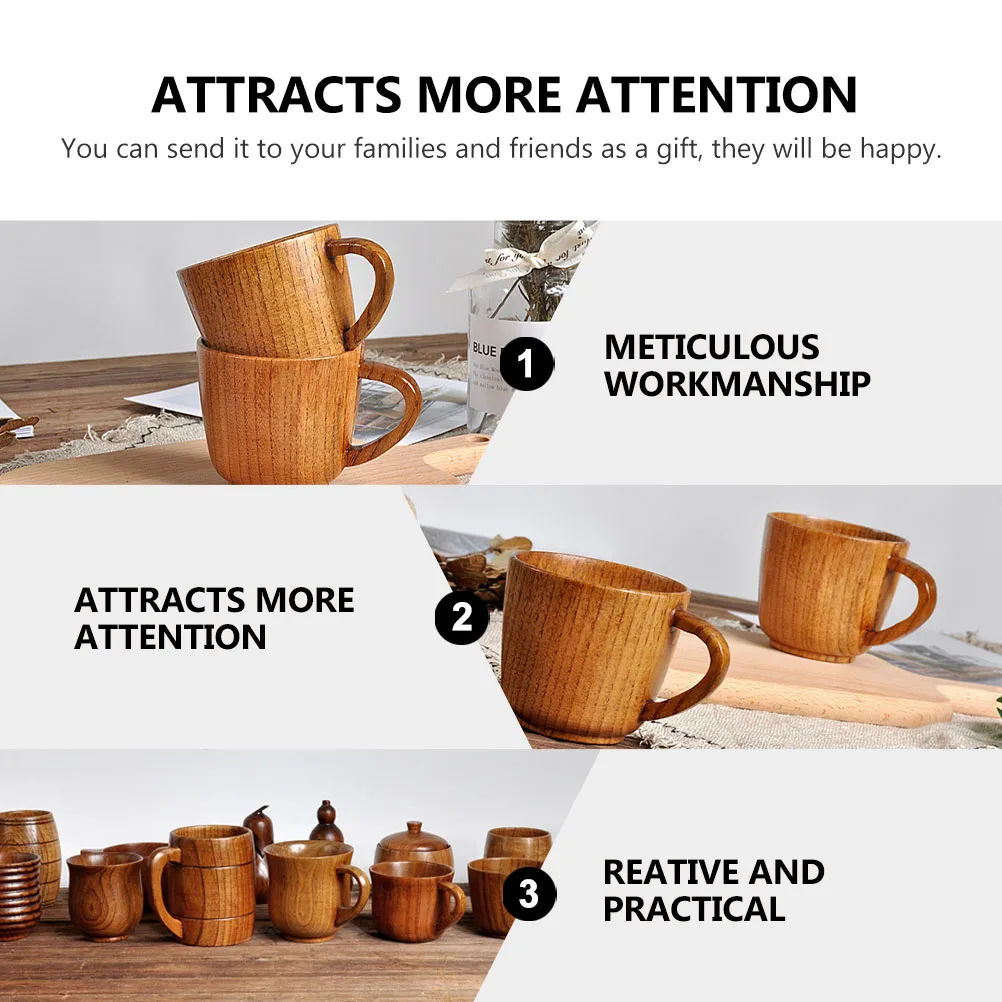 

Wood Tea Cup Coffee Mug Wooden Cup Milk Cup Water Mug