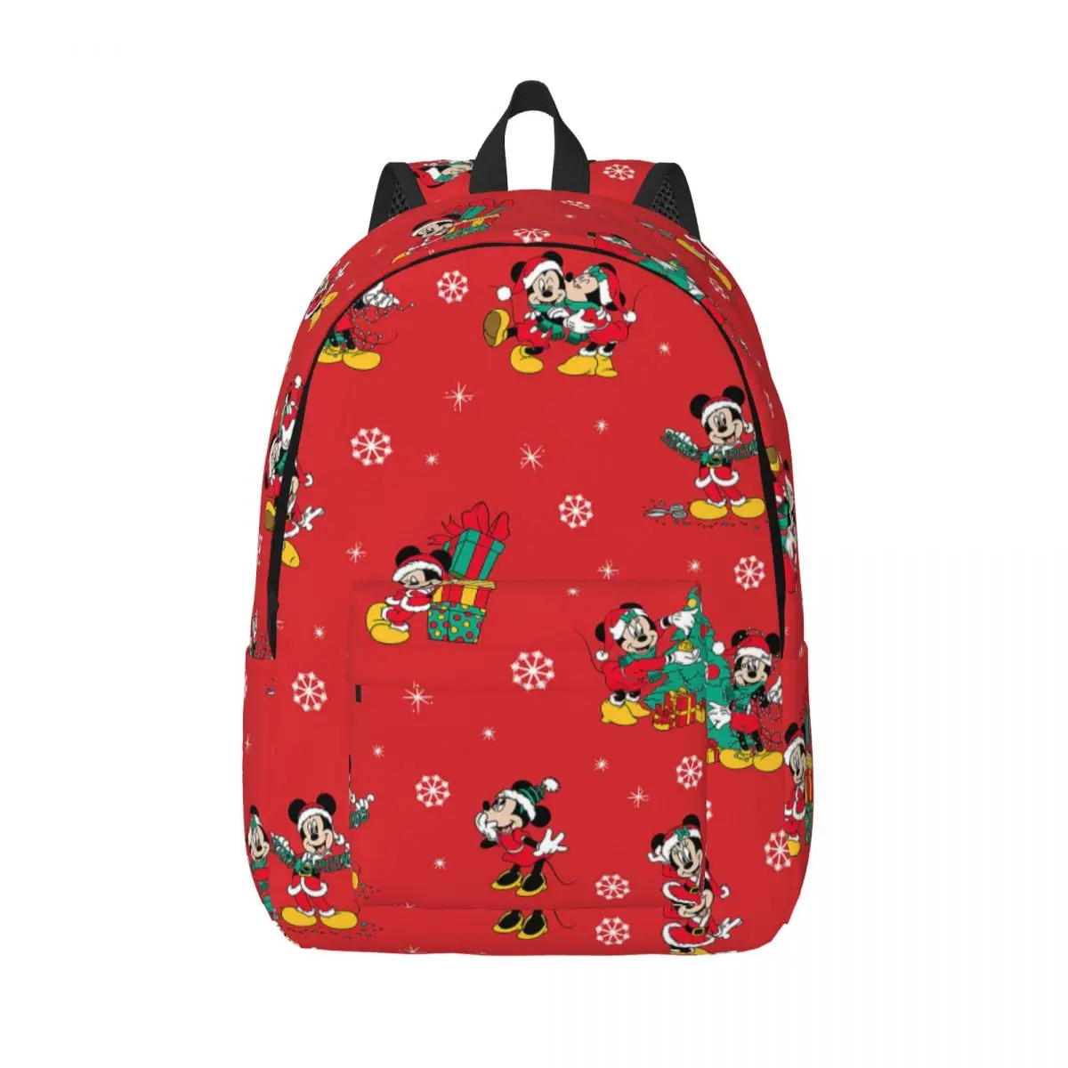 Mickey Mouse Christmas Backpack Middle High College School Student Bookbag Men Women Canvas Daypack Travel