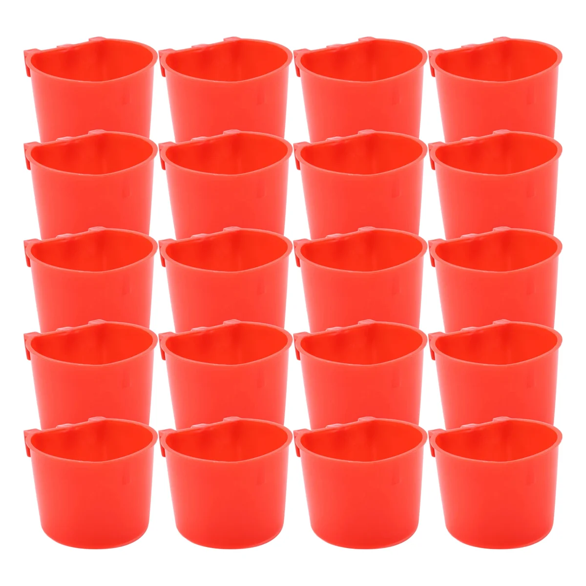 A03V 20 قطعة مغذيات أرنب الدجاج للقفص ، كوب تغذية مياه الدجاج المعلق ، وعاء بذور مغذيات الطيور البلاستيكية ، تغذية الدجاج