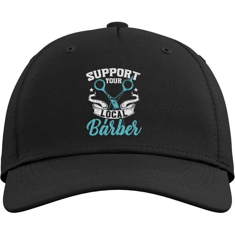 Support Your Local Barber Barbershop Hairstylist Adjustable Baseball Hat