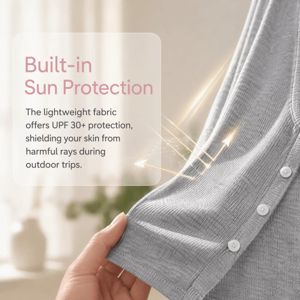 Ice Silk Sun Protection Cardigan Light Thin Sun Shield Summer Cover Up Multi-match Cool Touch Dress Shawl Air Condition Room