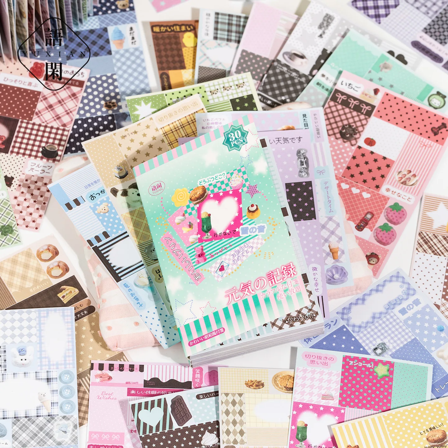 30pcs Stickers Book Creative Material Write Notes Sticker Book Diy Handmade Scrapbook Aesthetic Stationery