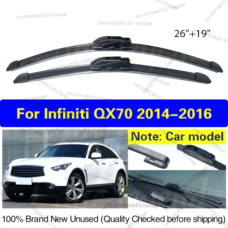 

Car Wiper Blades Front Window Windshield Rubber Refill Wiper For Infiniti QX70 2014 2015 2016 26"19" Car Accessories J Hook Type