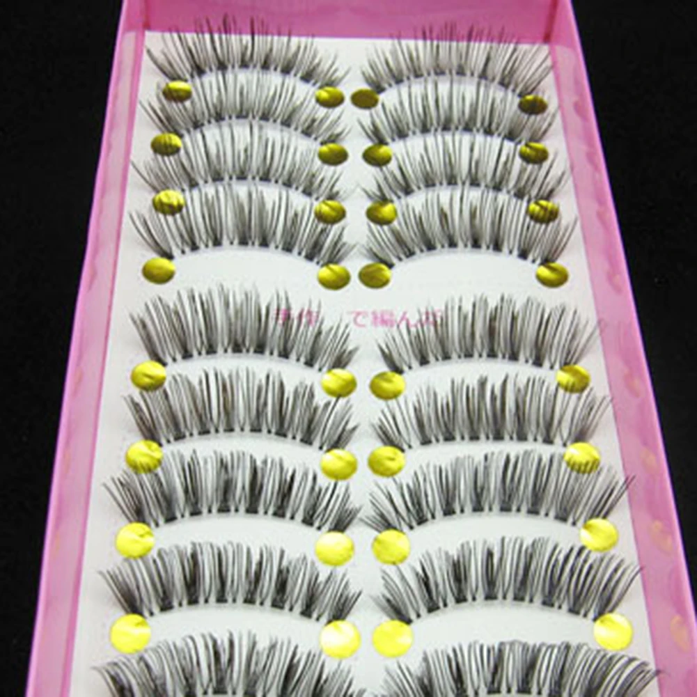 10Pairs Natural Fake Eyelashes Long Thick False Eyelashes Black Makeup Tools