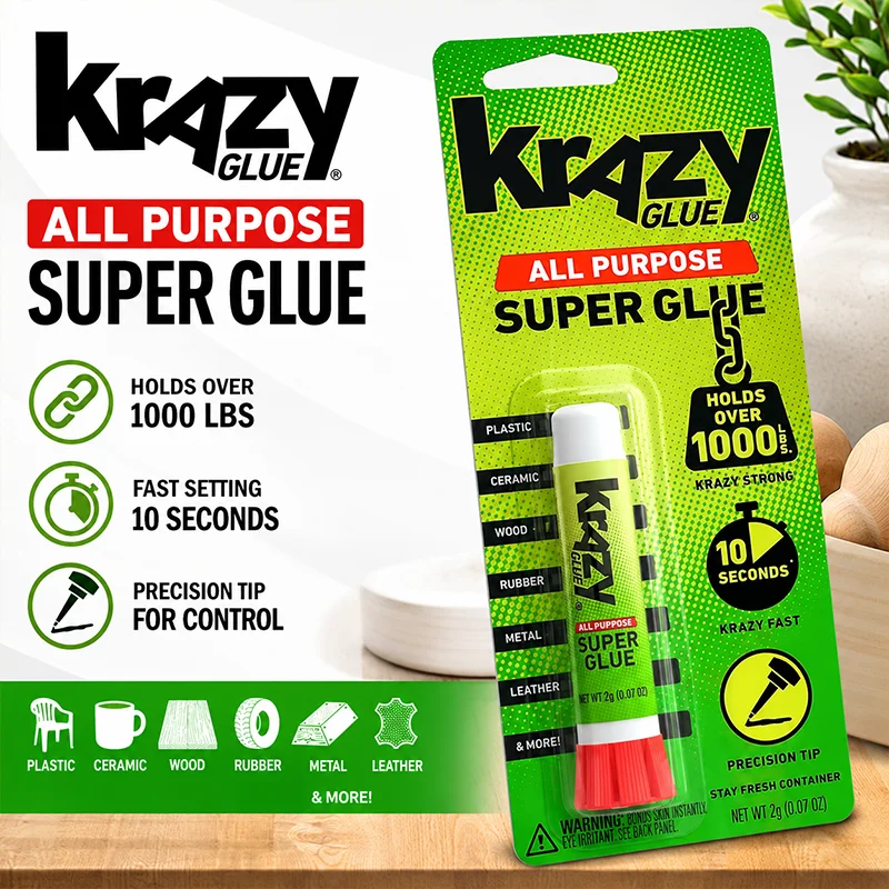 Krazy Glue KG585 Multi-Purpose Strong Universal Glue for Ceramics Wood Leather Rubber Metal Plastic