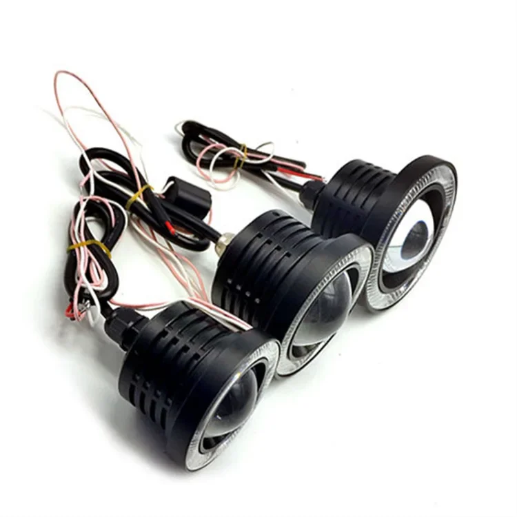 New Model Car LED Fog Lights Cob Angel Eyes Cow Eyes Fog Lights 3 Inch Modified Fish Eye Day Running Lights Assembly