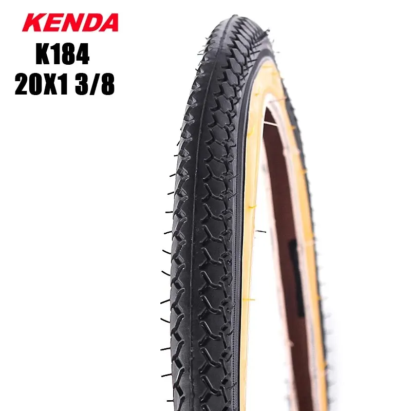 KENDA k184 20*1 3/8 20inches city Bicycle pulls Bicycle Accessories k184 20*1 3/8 Yellow edge retro leisure bicycle tire