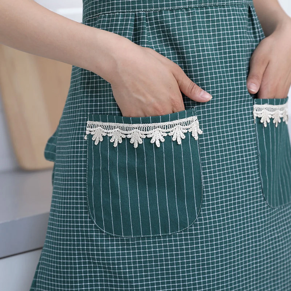 

1pc Cotton Princess Apron Cooking Cotton Aprons for Women Kids Chef Kitchen Double Layer Household Reusable Easy Clean