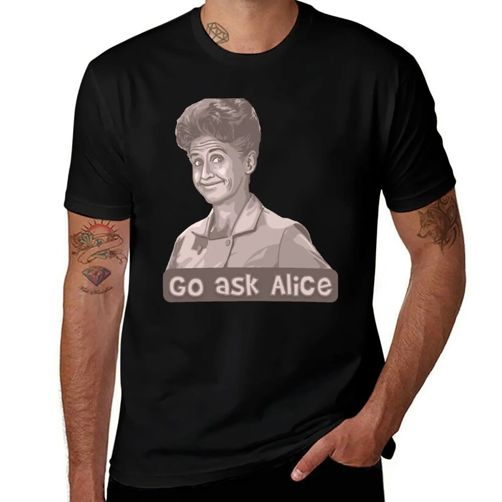 

Футболка Go Ask Alice, мужские хлопковые мягкие мужские футболки, незаменимая футболка с рисунком, футболка