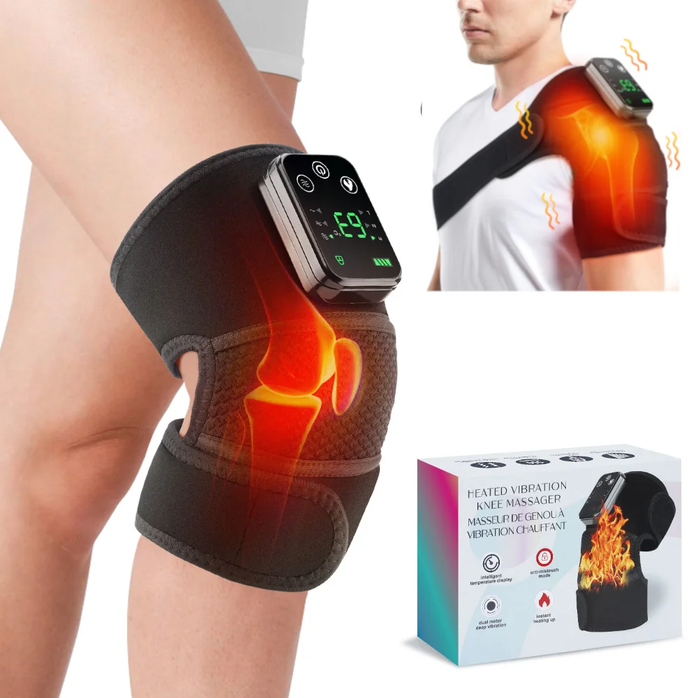 3 em 1 aquecimento ombro massageadores joelho ombro vapor vibração aquecida cotovelo compressa quente mais quente para suporte de temperatura cinta