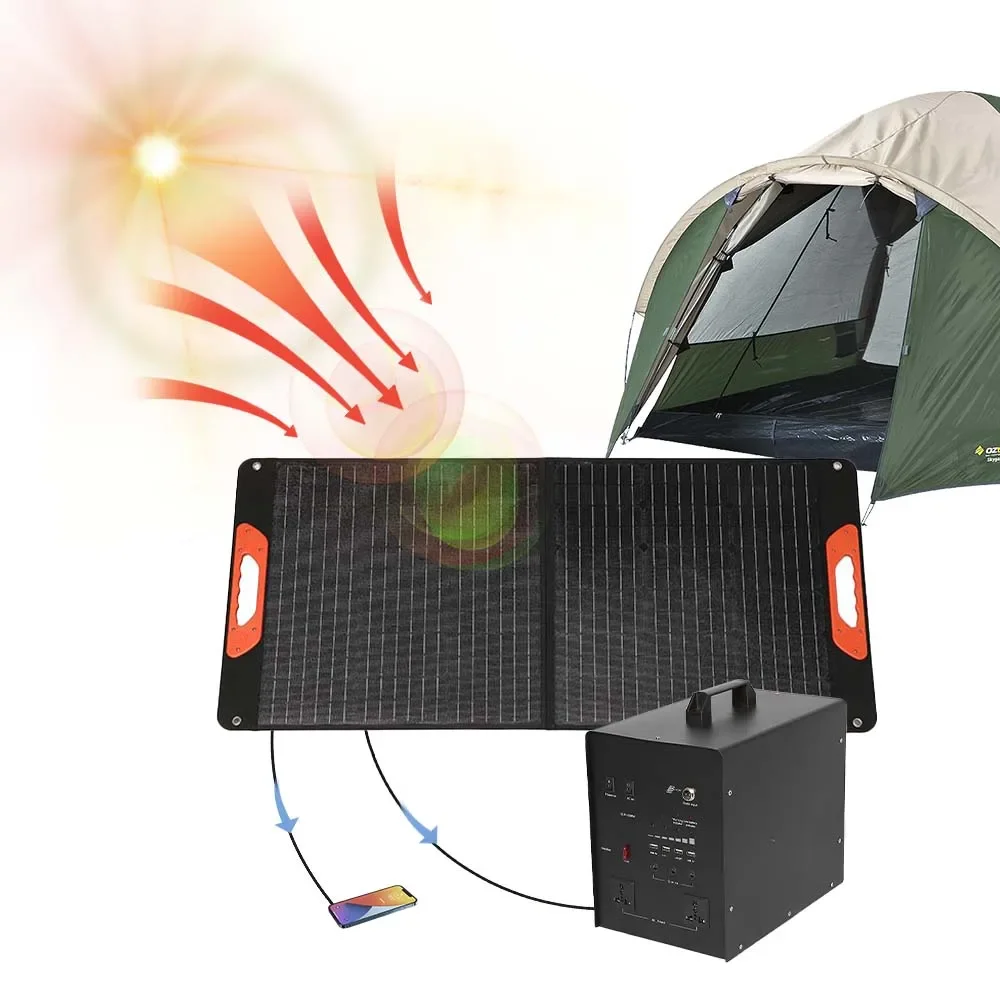 

JCNS Waterproof Portable 100W 200w Monocrystalline Solar Panel Blanket Folding Solar Panel Camping