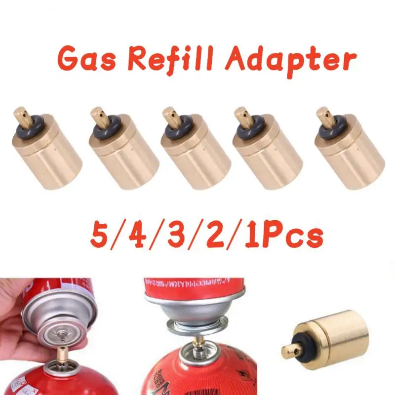 

5Pcs Gas Refill Adapter Filling Butane Canister Outdoor Camping Stove Gas Cylinder Tank Burner Accessories Mini Inflation Valve