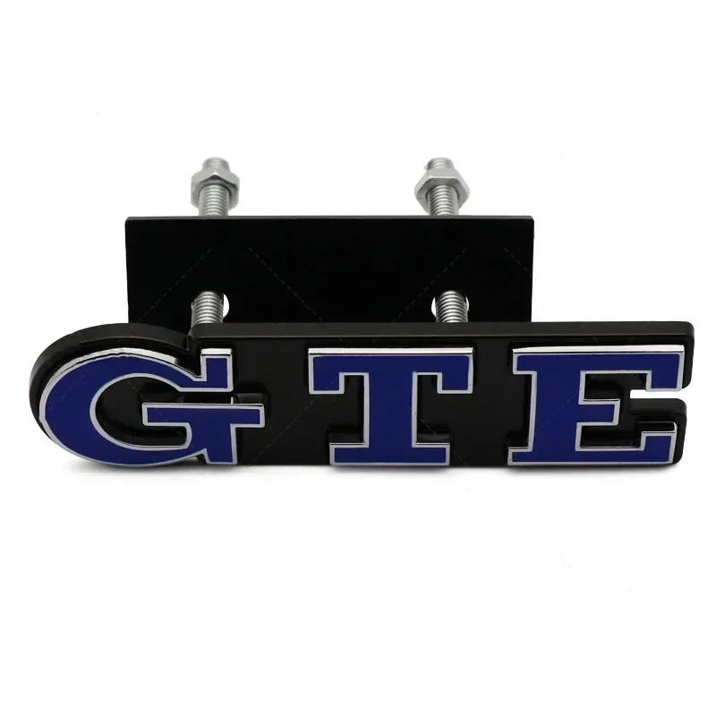 3D Metal Blue GTE Letter Rear Trunk Front Grille Car Emblem Badge Sticker Decal For VW Golf 7 GTE MK7 5 7.5 8 Passat Accessories