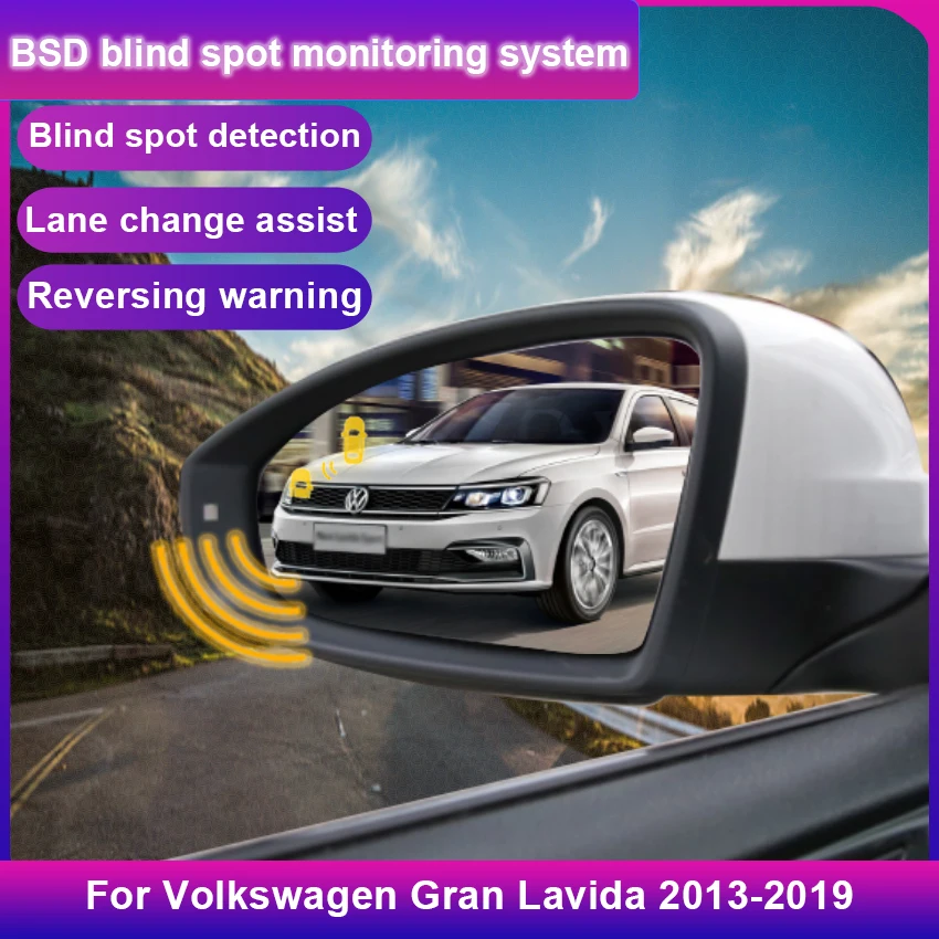 Car Blind Spot Detection System BSD BSA BSM Car Sensors Drive Rear Mirror Monitoring For Volkswagen Gran Lavida 2013-2019