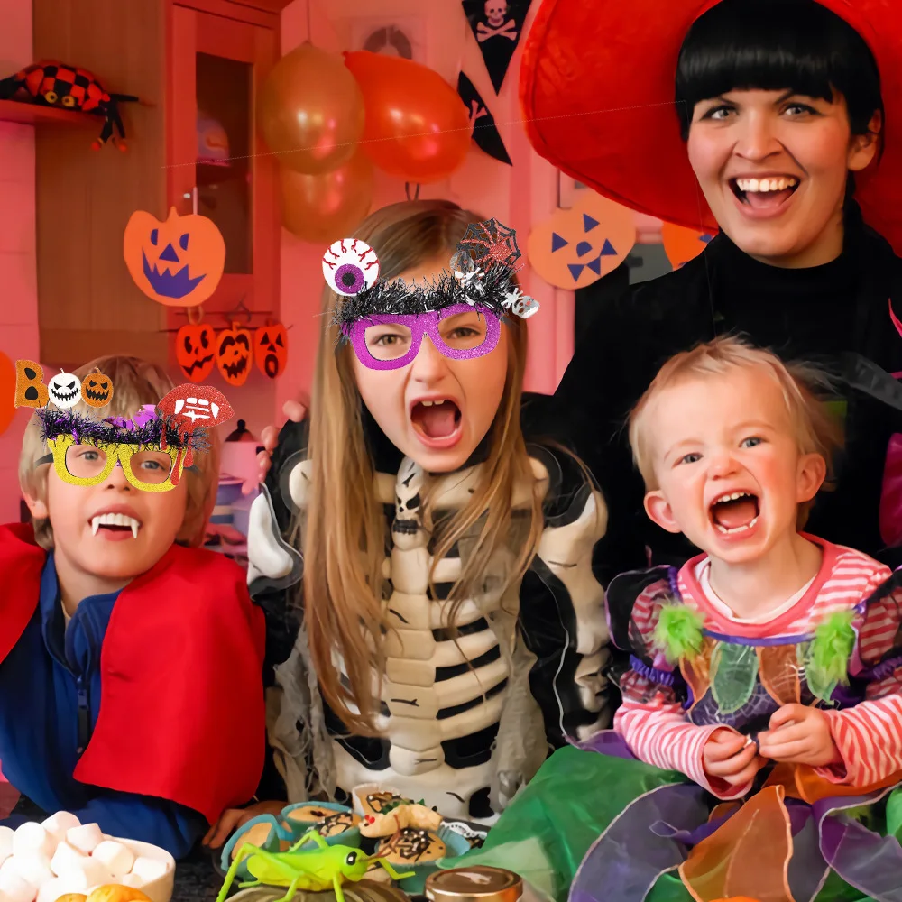 Lunettes effrayantes joyeuses Halloween Boo, araignée, citrouille, crâne, lunettes pour enfants, tour ou friandise, décoration de fête d'halloween, accessoire Photo Cosplay