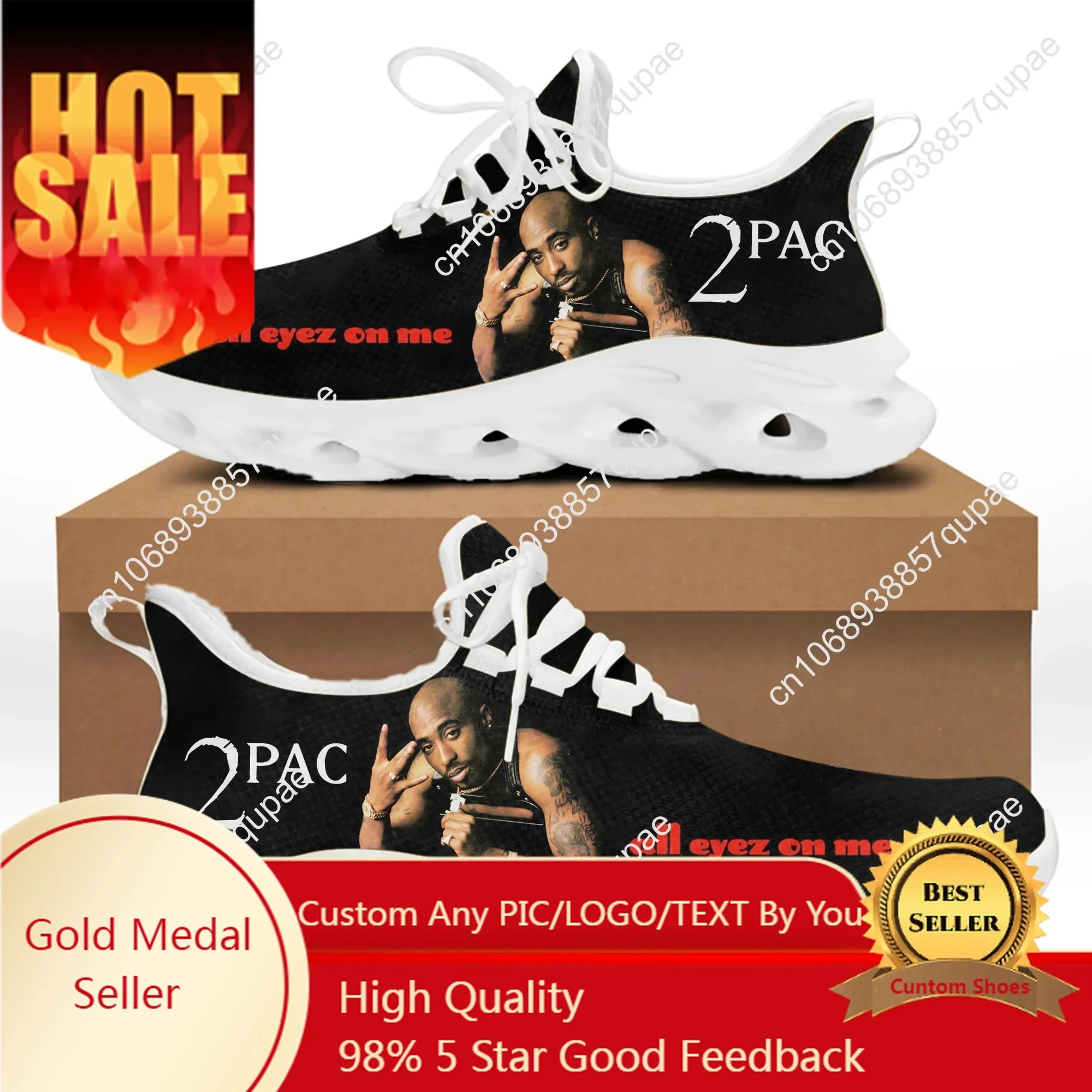 

Rap 2Pac Tupac Flats Sneakers Mens Womens Sports Running Shoes All Eyez on Me High Quality DIY Sneaker Custom Made Shoe