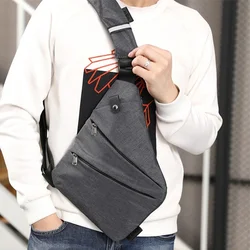 Chest Bags Crossobdy Bags for Men Waterproof Male Multifunction Cross Body Messenger Bag Single Shoulder Grey Fanny Pack Sac