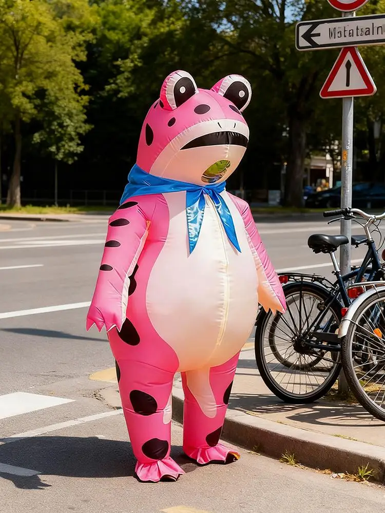 2025, aufblasbares Frosch-Kostüm, lustiger Ganzkörper-Cosplay-Kostüm, Anzug für Erwachsene und Kinder, Halloween, schnelles Aufblasen, Frosch-Anzug
