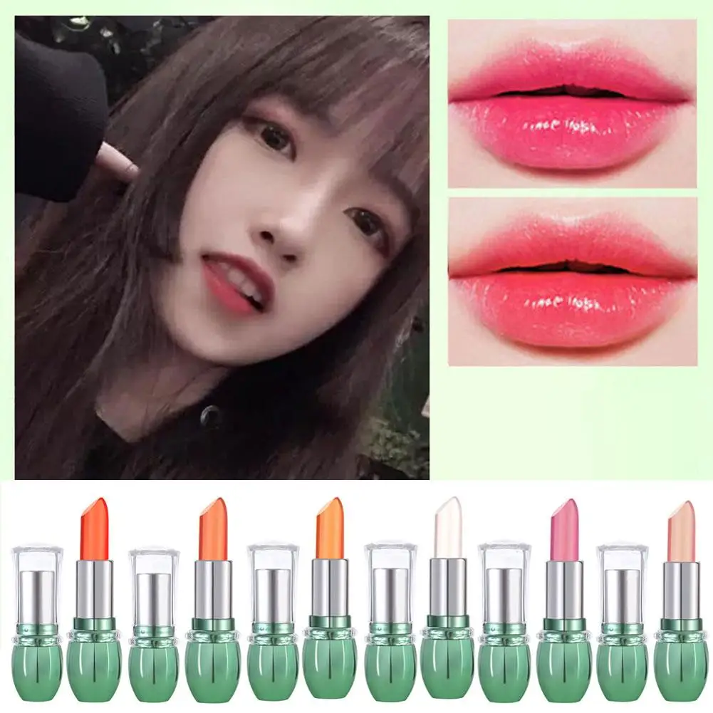 Aloe Vera Jelly Color Changing Lipstick LMoisturizing Nourishing Lasting Lip Gloss Makeup Lip Care Color Changing Lipstick