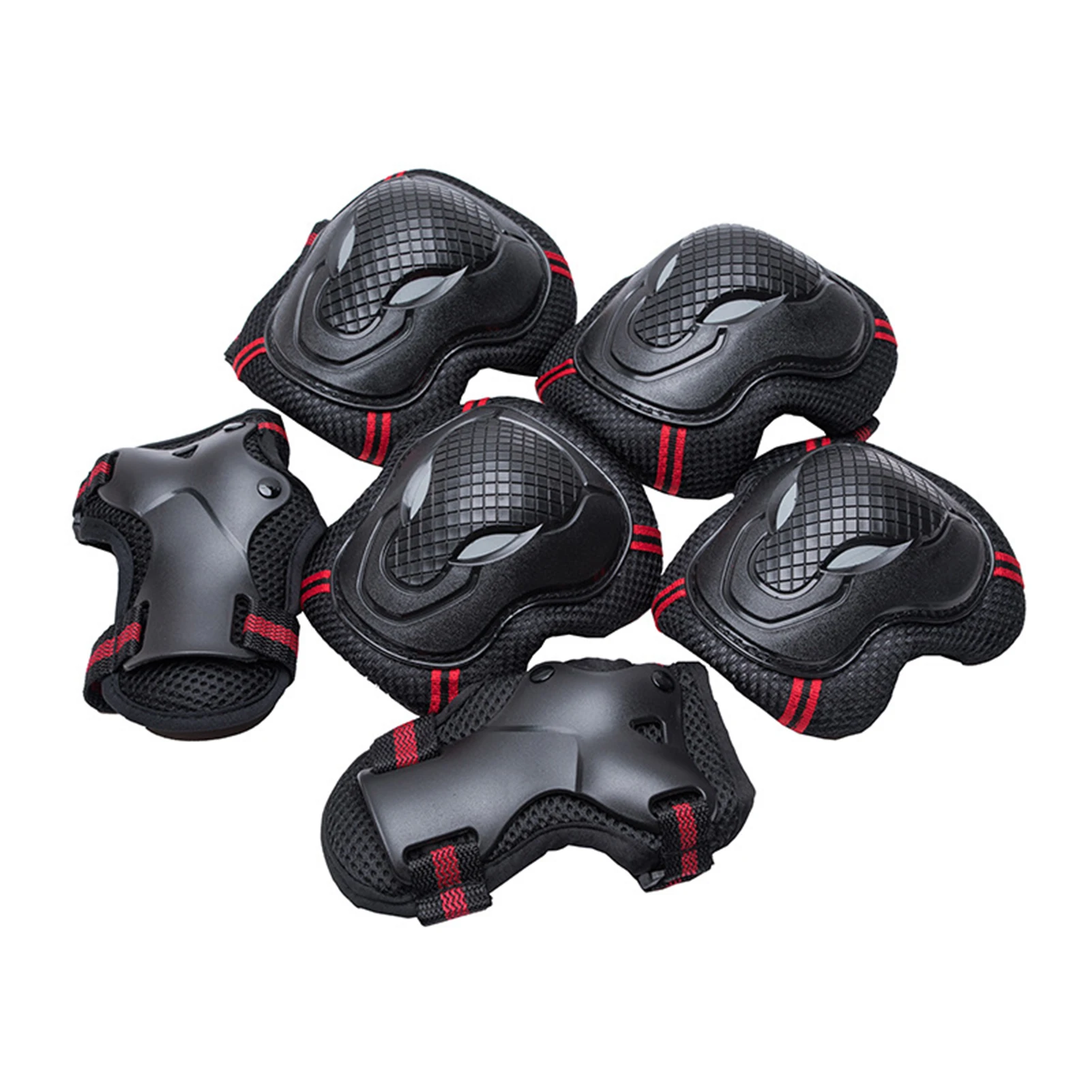 6pcs/Set Teens & Adult Knee Pads Elbow Pads Wrist Guards Protective Gear Set For Roller Skating Skateboarding Cycling Fitness