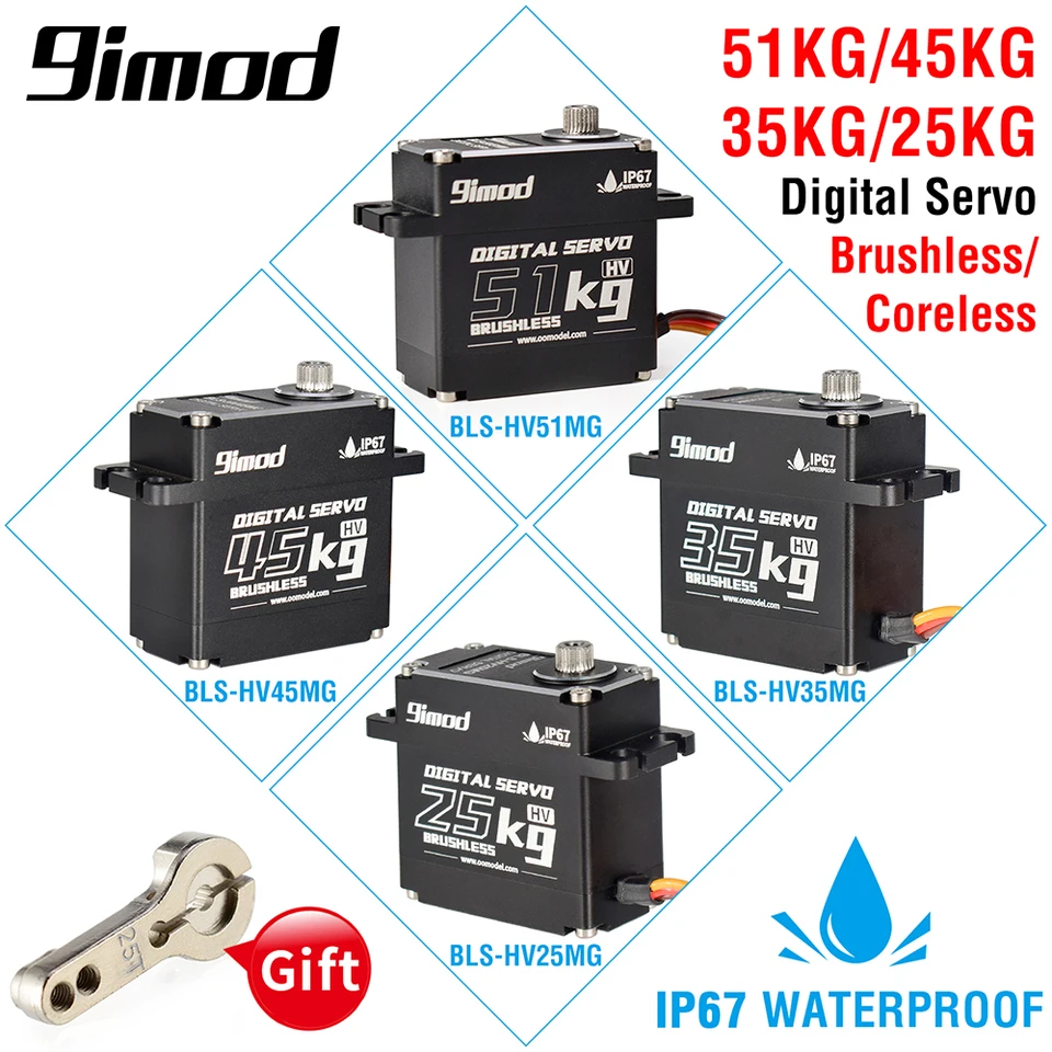 9imod rcサーボモーター,35kg,45kg,25kg,51kg,防水,ブラシレスモーター