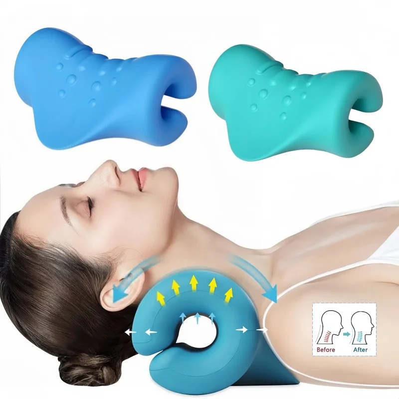 C Shaped Pillow Cervical Traction Massager Shoulder Repair Pillow Neck Relaxation Stretch Massage Tool Spine Correction Tools