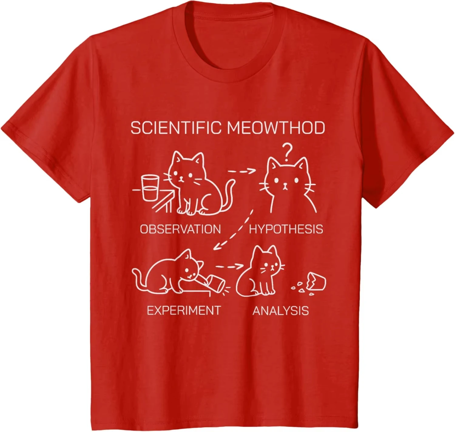 Science Cat Language Graphic Tee Unisex Cool Science Teacher Student Print Casual Personality Summer Streetwear Fashion Tops