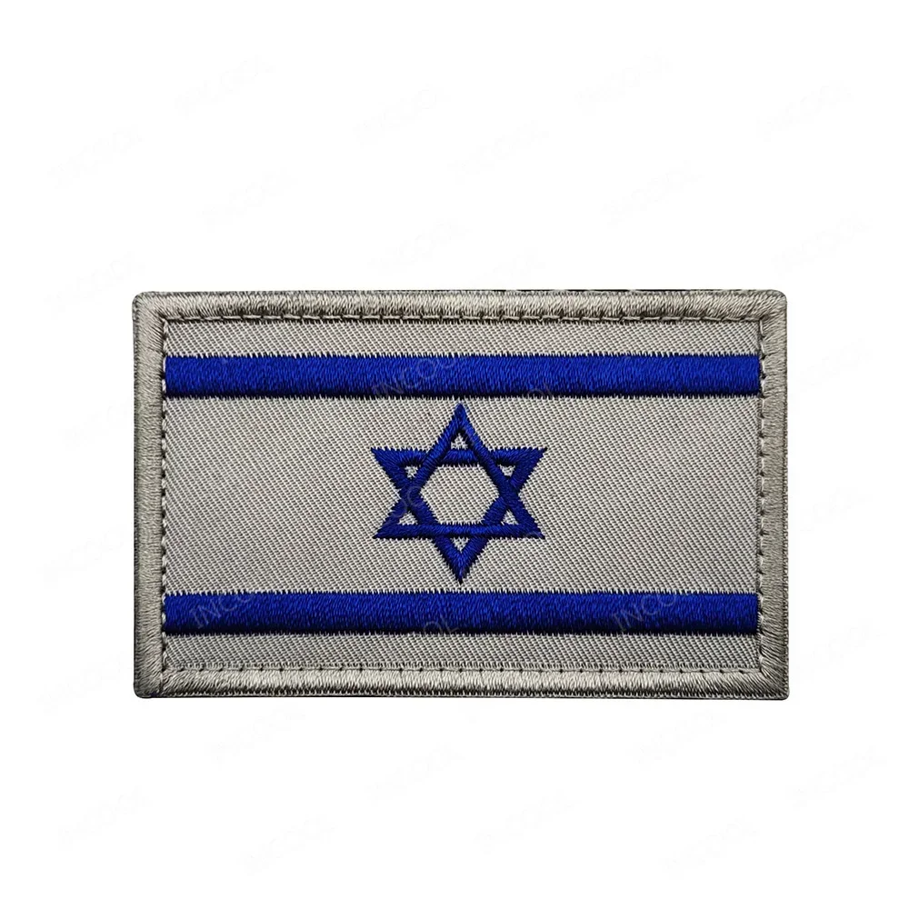Reflective Israeli Israel Embroidered Flag Patches Green PVC Rubber Double Sword Appliqued Patch For Clothing Backpack - view 5
