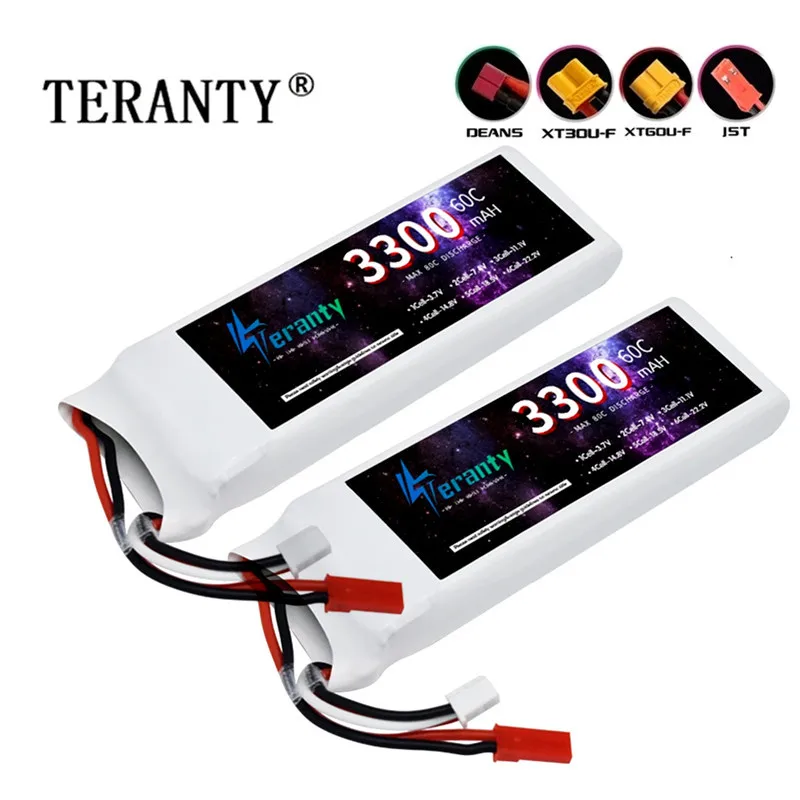 

60C LiPo Battery 7.4V 3300mAh For FPV RC Quadcopter Helicopter Car Boat Drones Spare Parts With XT30 XT60 Deans T 2S Battery