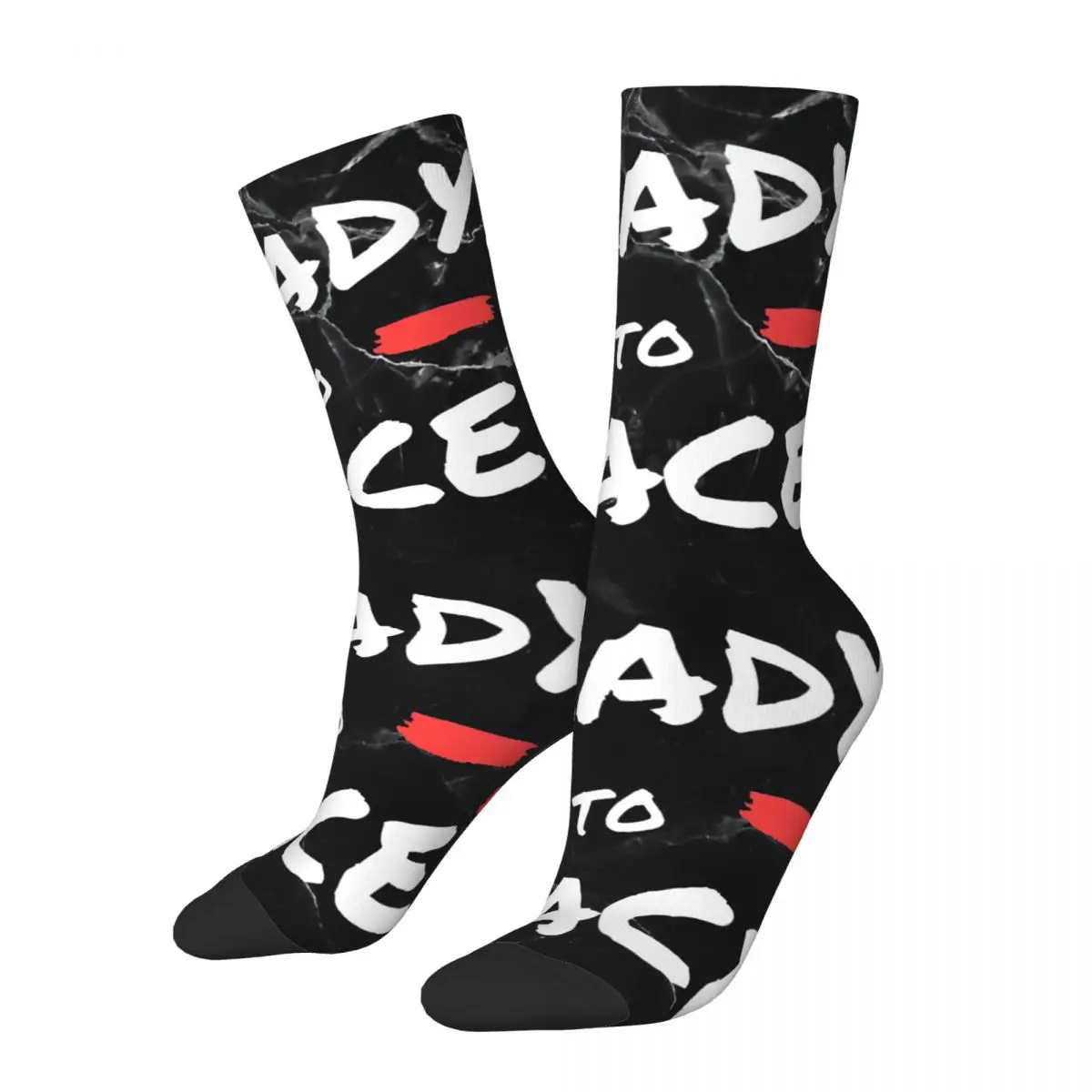 Background Men's Socks Vintage Harajuku Ready To Race Street Style Novelty Pattern Crew Sock