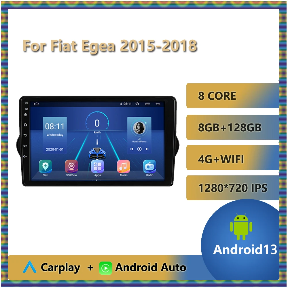 

For Fiat Egea 2015 2016 2017 2018 Car Radio Wireless Carplay Android Auto 2 Din GPS Navigator WIFI FM BT Car Stereo Bluetooth BT