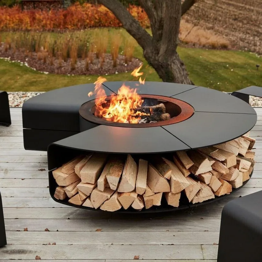 garden barbecue table outdoor furniture household barbecue table wrought iron brazier bonfire stove