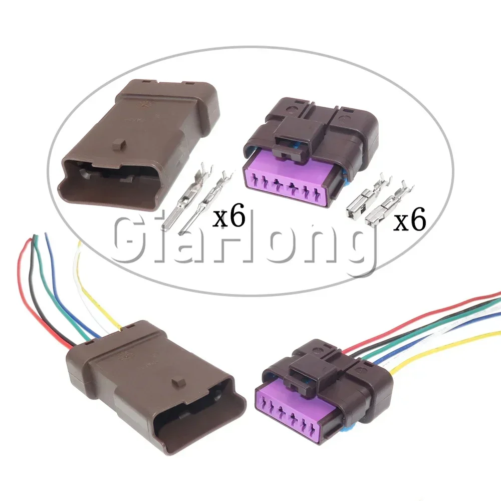 1 Set 6 Ways Automotive AC Assembly  Fuel Pump Waterproof Plug Auto Parts Car Wiring Harness Socket