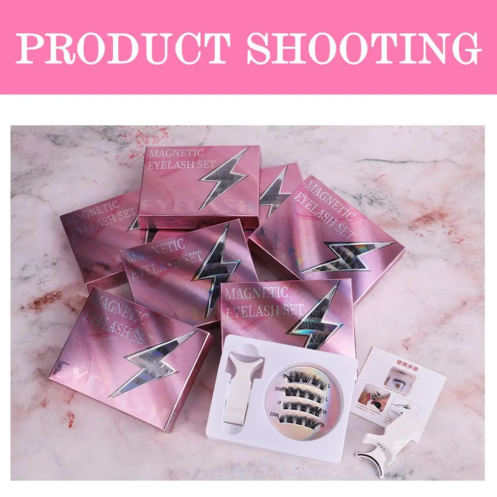 Suction Magnetic Eyelashes with Applicator Fixed Position Natural Magnetic Lashes Kit No Removal No Glue Needed