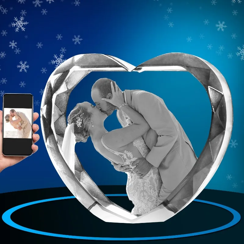 Desktop Ornament Crystal Glass Inner Engraving Three-dimensional Decorative Ornament 3D Laser  Commemorative Gift Customization