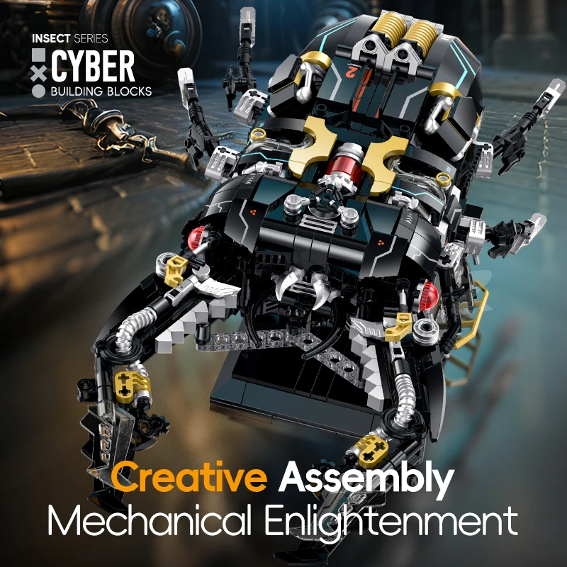 

New Cyberpunk Building Blocks Animal Model Simulation Machine Insects Creative Toys Kids Child Adult Gifts MOC Bricks Ornament