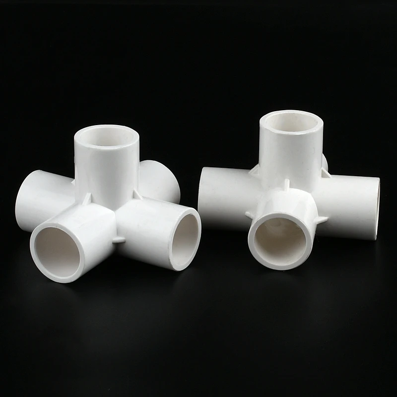 2-15Pcs 20/25/3240/50mm White PVC Five-dimensional Connectors  Aquarium Garden Irrigation Water Pipe Five Ways Adapter