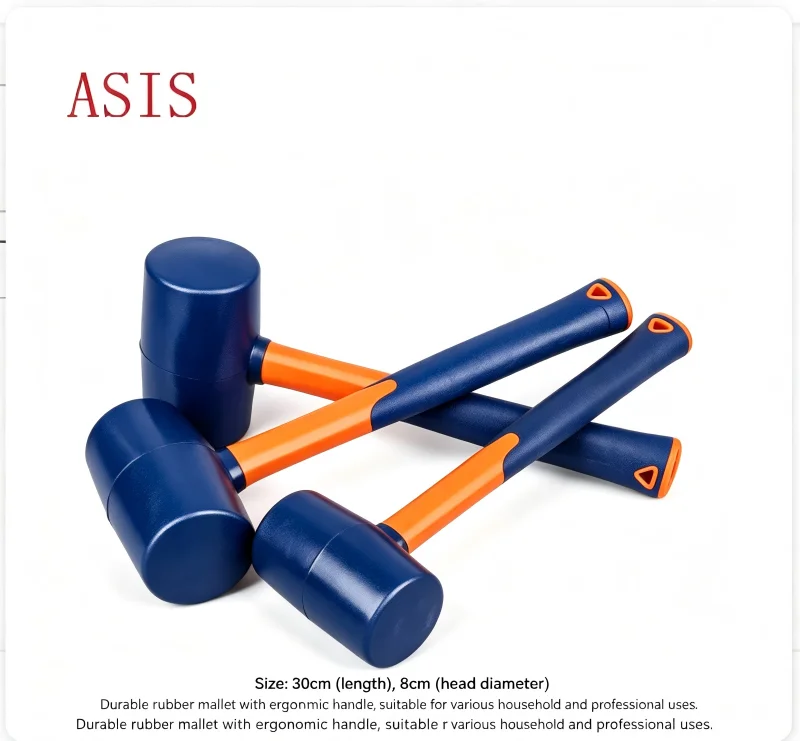 Non-Marring Rubber Mallet Hammer with Fiberglass Handle for Tile Installation & Floor Work