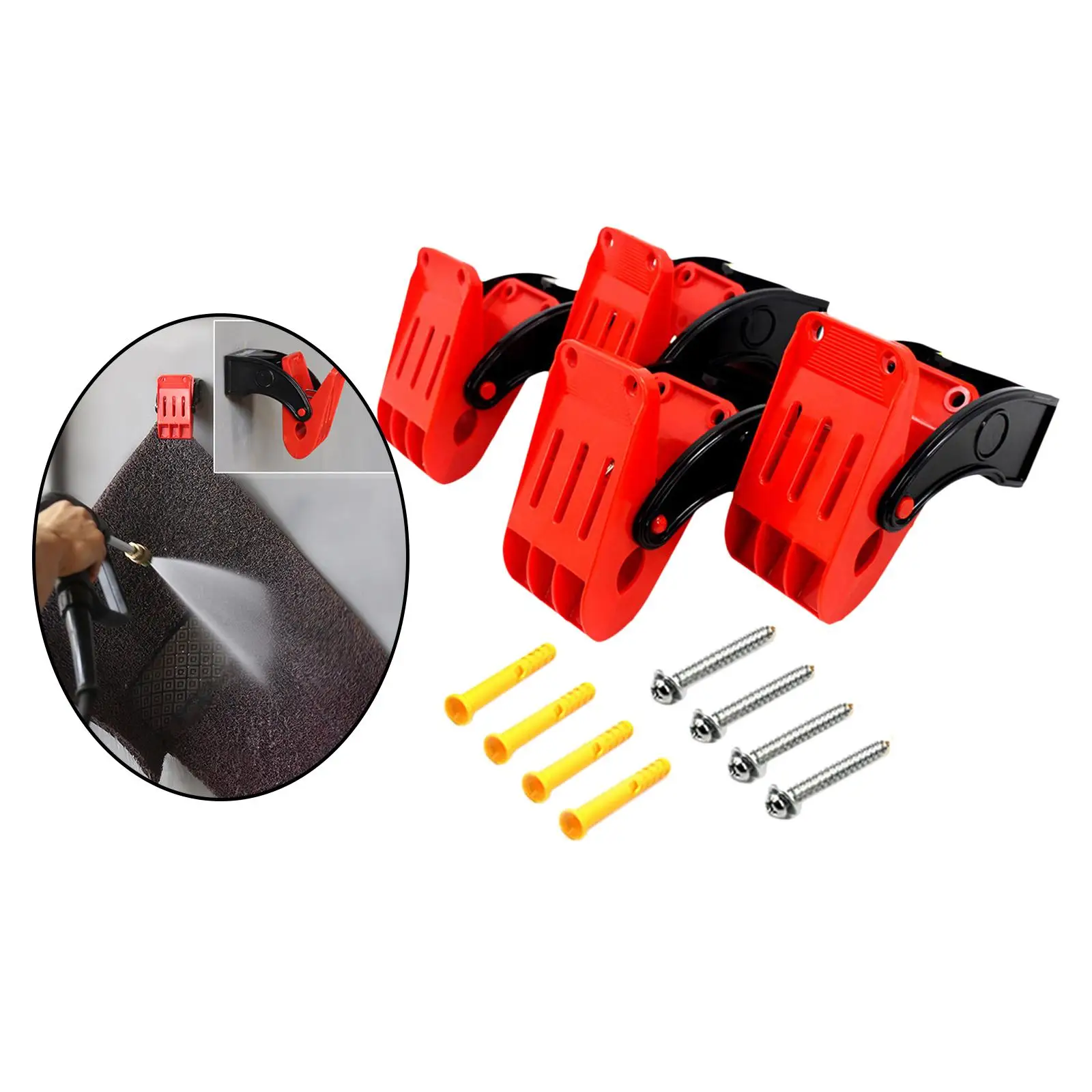 

4x Car Mat Fixing Clips Pad Clean Hook Strong Gripping Power Heavy Duty Clip Hook Carpet Wash Clamp Mat Clamp for Floor Mat