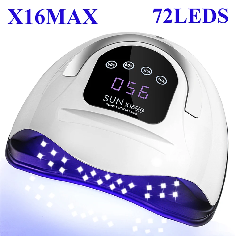 UV LED Nail Lamp for Curing All Gel Nail Polishes 72 LEDs 4 Timers Professional Nail Polish Dryer Suitable for Home Nail Salons